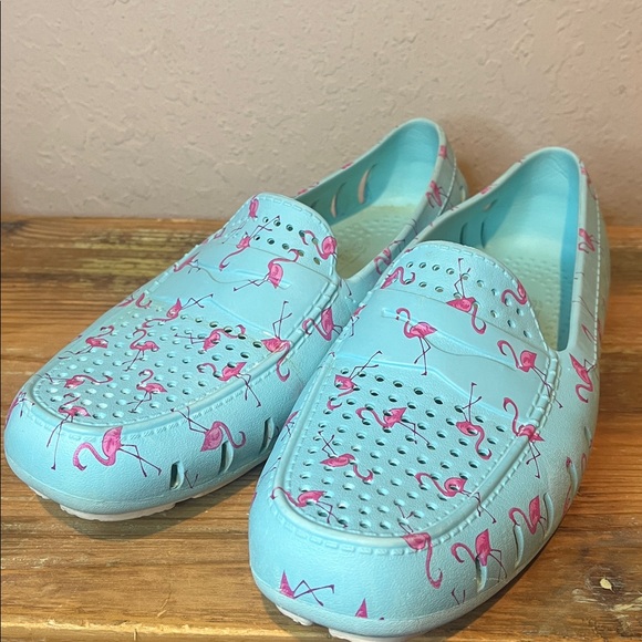 Floafers Men’s Country Club Driver Flamingo Pattern Slip On Size 10 - Picture 1 of 8